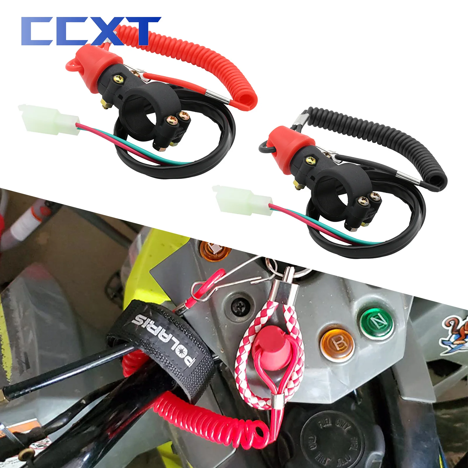 Boot Außenbordmotor Motor Kill Stop Schalter Sicherheitsleine Lanyard für Honda Yamaha Kawasaki KTM Suzuki Universal Motorrad ATV Image