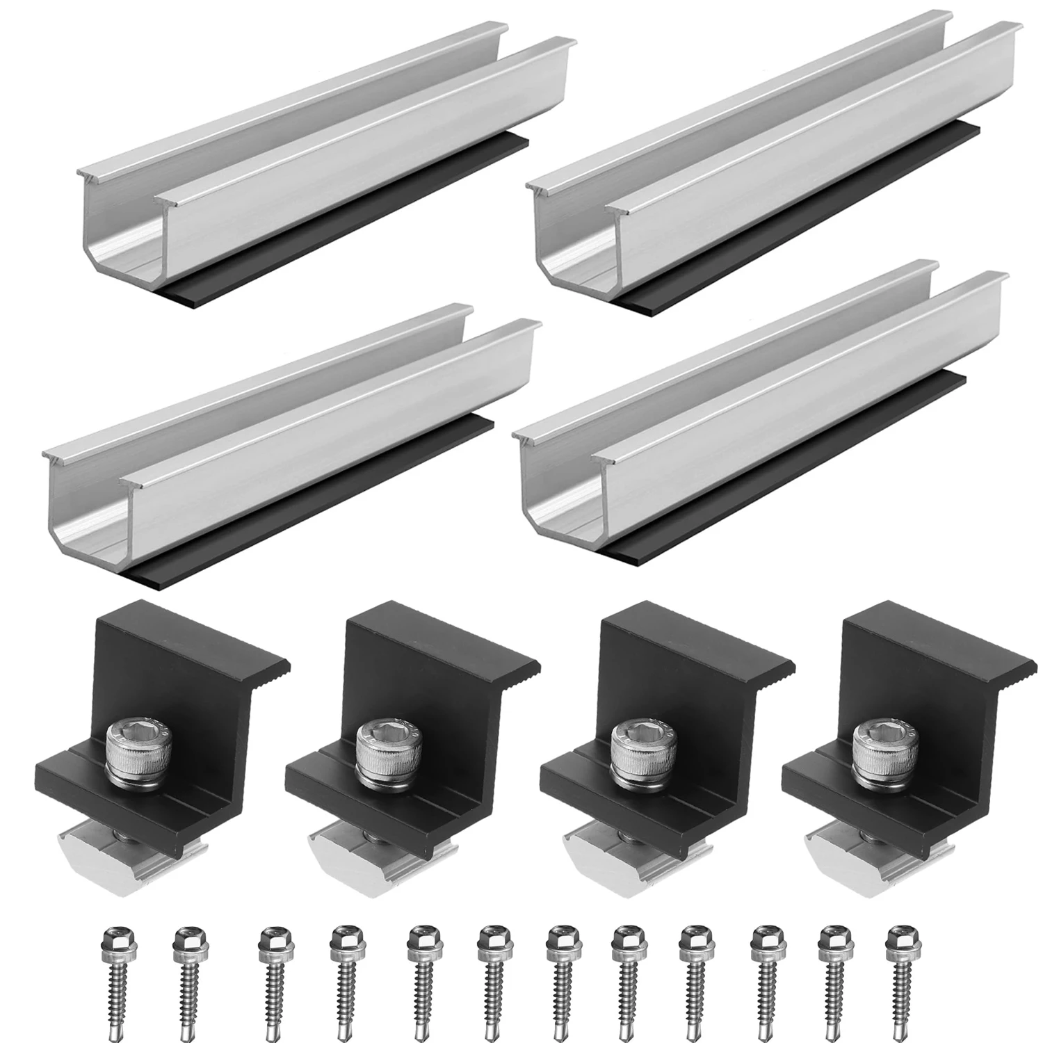 8 Teile/satz Solar Photovoltaik Halterung, 12 cm Solar Panel Montage Schiene, Aluminium Legierung Klemme Für Dach Solar Modul Solar Panel