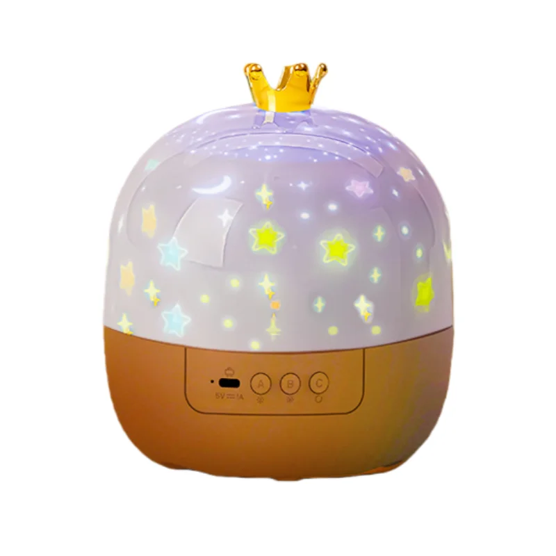 Krone Projektorlampe Kinder Sternenhimmel Nachtlicht Bluetooth Musik Lampe Geschenk für kleine Prinzessinnen und Prinzen