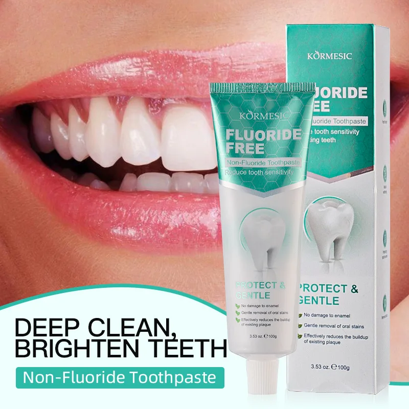 Fluoridfreie Zahnpasta für langanhaltend frischen Atem & Fleckenentfernung, schmelzschonende tägliche Pflege Image