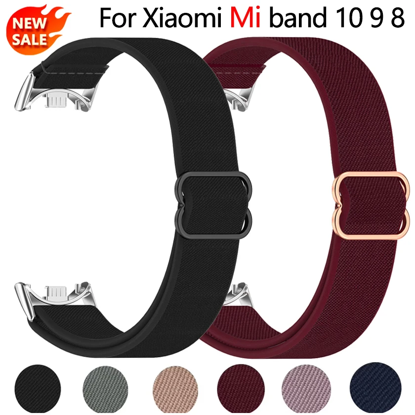 Scrunchie-Bänder für Xiaomi Mi Band 10 9 8, Armbandzubehör, elastische Nylonschlaufe, Ersatzarmband, Mi Band 8 Mi Band 9-Armband Image