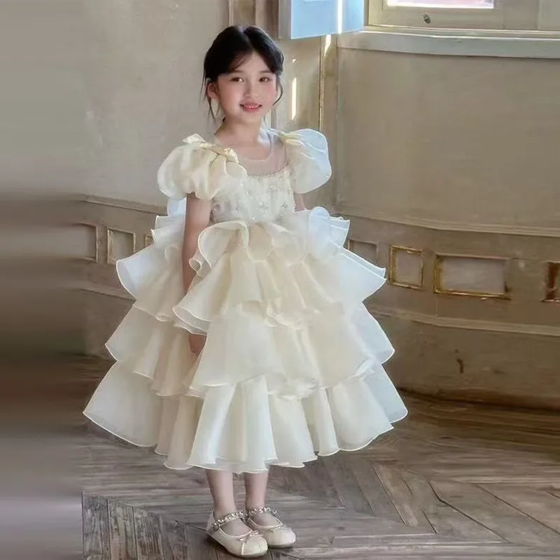 Sommerkleid für Kinder, Mädchen, Prinzessinnenkleid, 2022, neuer Stil, Weste-Kleid für Kinder im westlichen Stil, Baby-Einjähriges Kleid, 100–150 cm Image