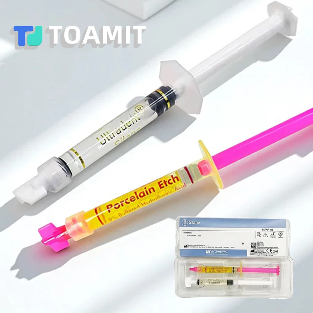 Komplettes Vorbehandlungsset aus Keramik: HF-Säure-Ätzer- und Silane-Kupplungsmittel für die Wiederherstellung von Veneer-, Inlay- und Zirkonoxid Image