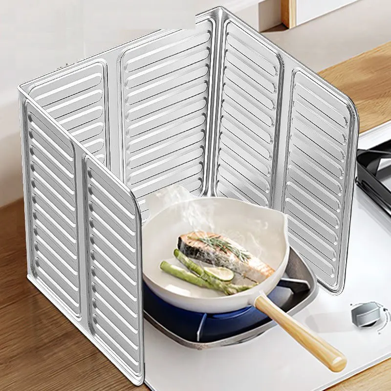 Robustes Aluminiumfolien-Hitzeschild für Küche, Grill, Backen – ölbeständig, hitzebeständig, leicht zu reinigende Ölbarriere in Schnittgröße Image