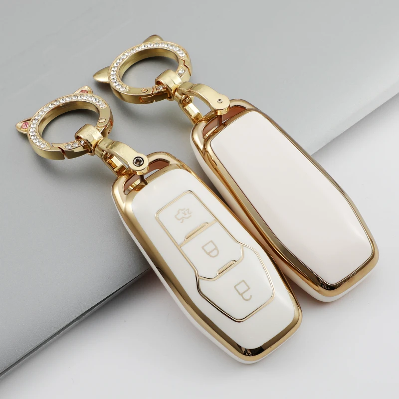 TPU Auto Schlüssel Fall für Ford Mondeo 3 4 5 MK3 MK4 MK5 Fokus 3 4 Ranger S C Max explorer Fiesta Schlüssel Abdeckung Fob Keychain Zubehör Image