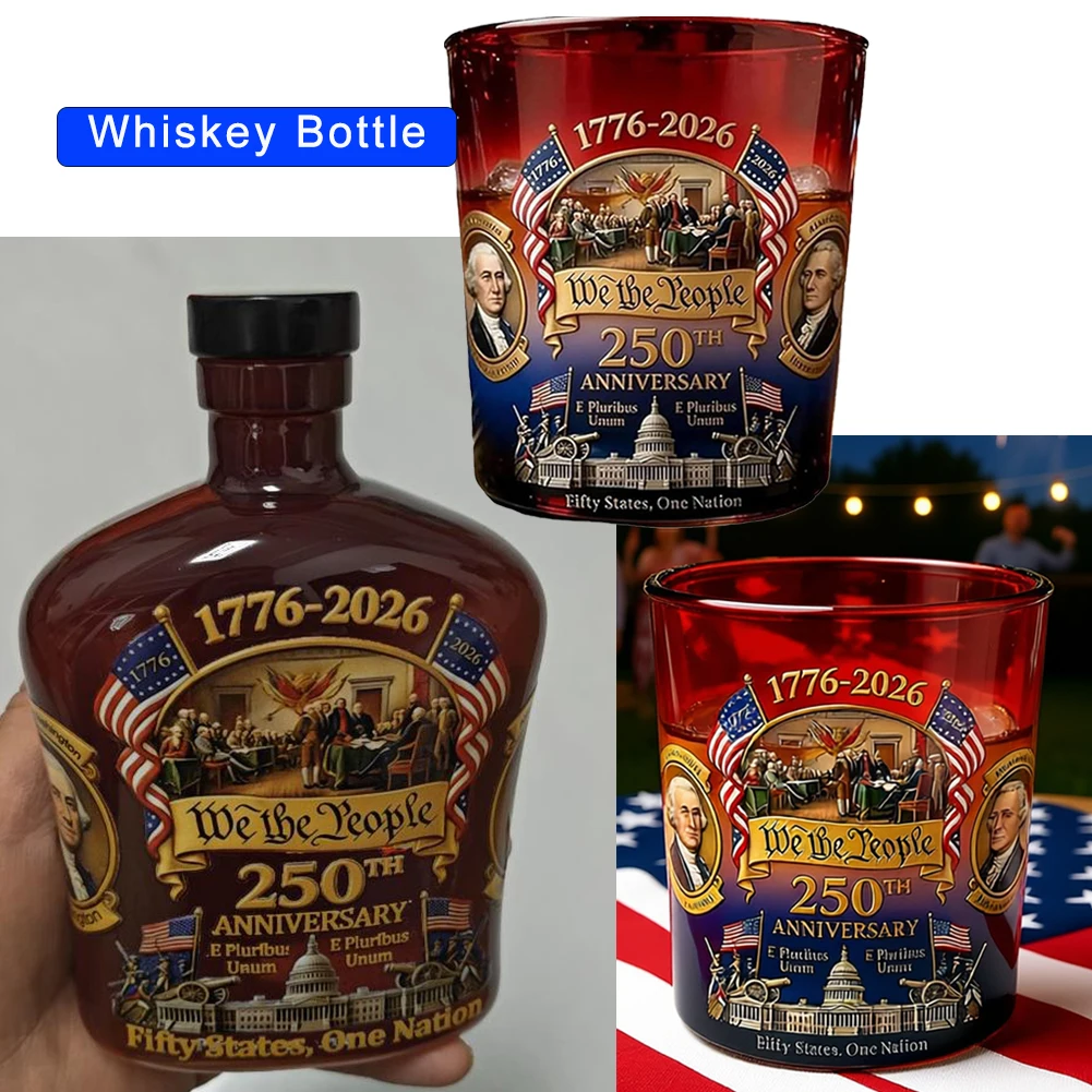 250. Jubiläumsausgabe Dekanter - Sammlerstück Whisky-Flasche 1776-2026 We The People 250. Jubiläums-Dekanter Wohndekoration Image