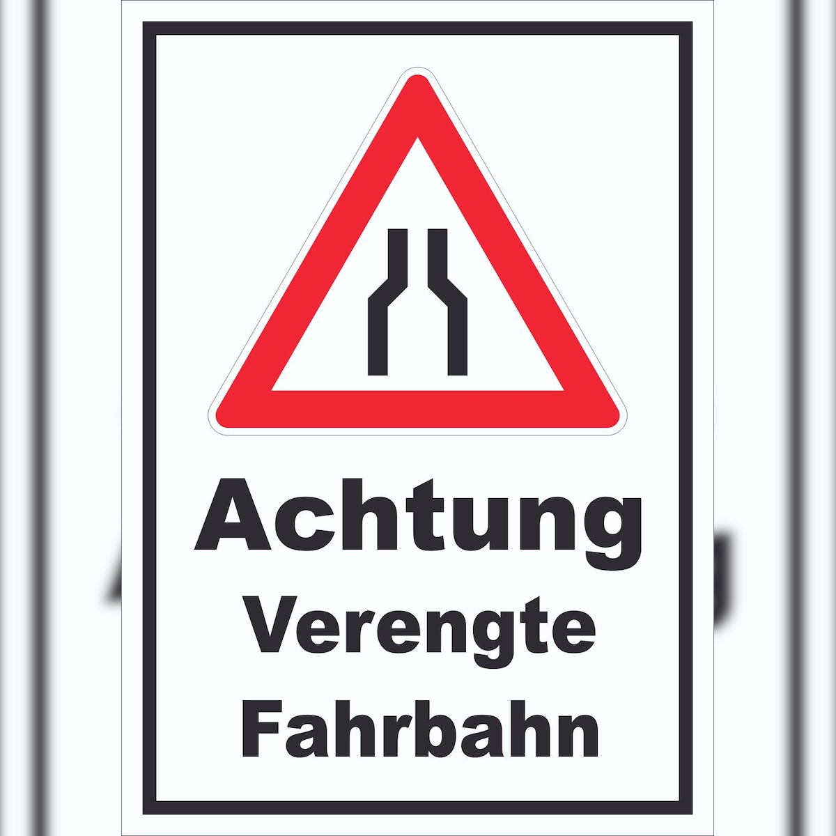 HB-Druck Schild Achtung Verengte Fahrbahn A1 Rückseite selbstklebend Image