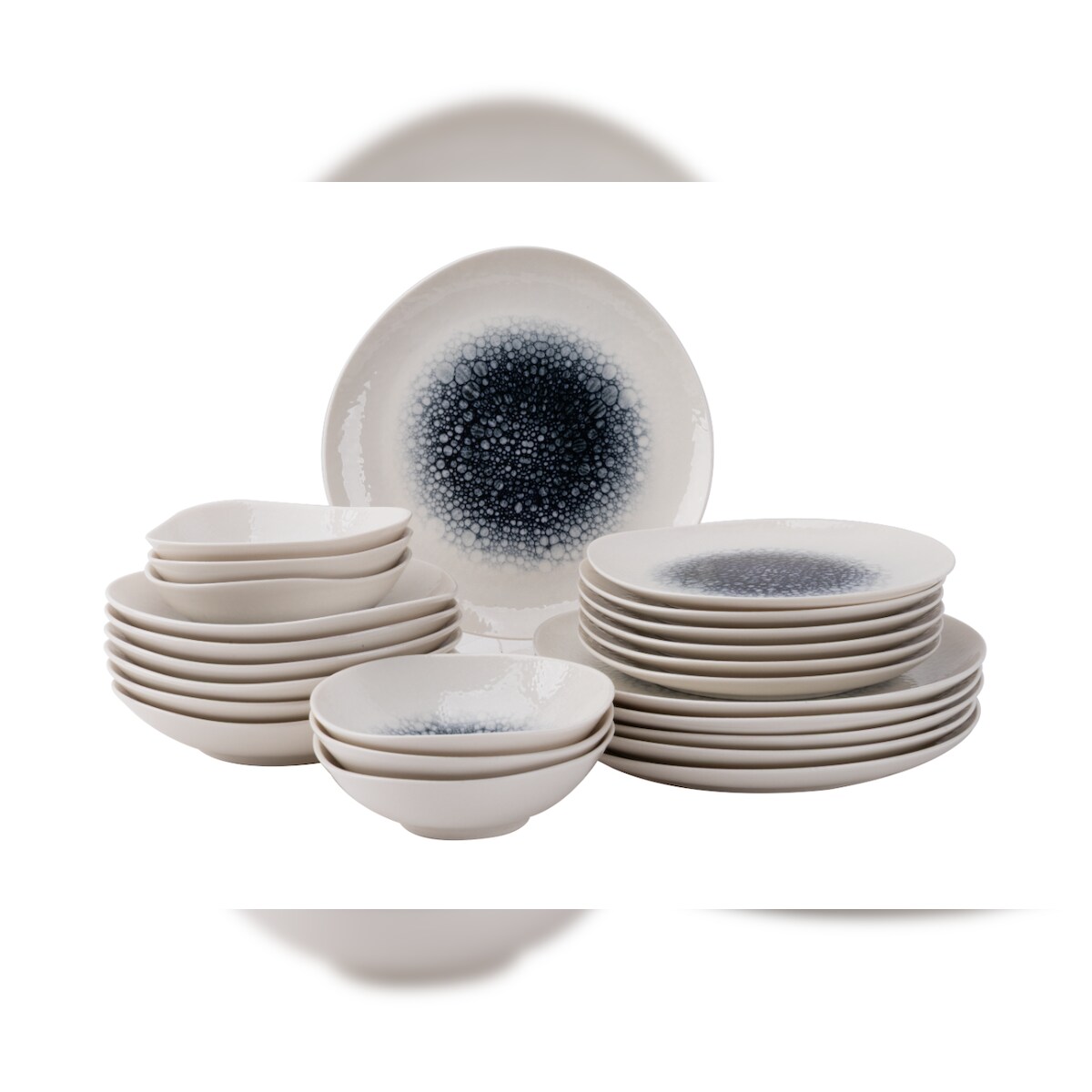 Maastricht Porselein Tafelservice Grey Mineralis Organic 6 Personen Set 24 teilig Image