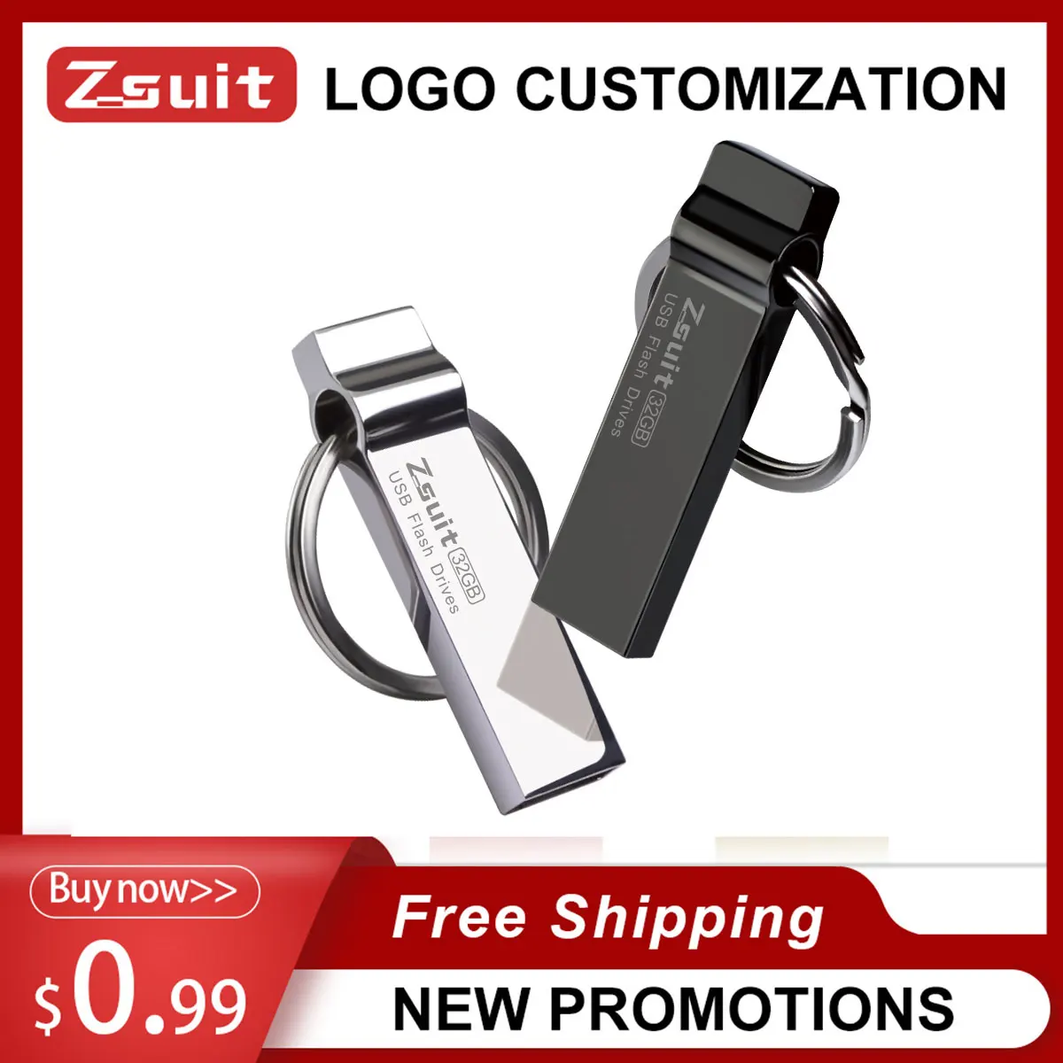 2023 neue USB-Flash-Laufwerke 32GB 128GB 64GB USB-Stick wasserdicht USB 2,0 Hochgeschwindigkeits-Pen drives Metall USB-Stick Geschenk für PC/Auto/TV Image