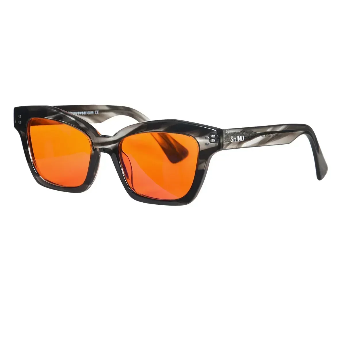 Computerbrille, blaues Licht blockierende Brille, rote Gläser, Anti-Grün-Licht-Orange, klare Linse, Acetat-Rahmen, Computerbrille Image