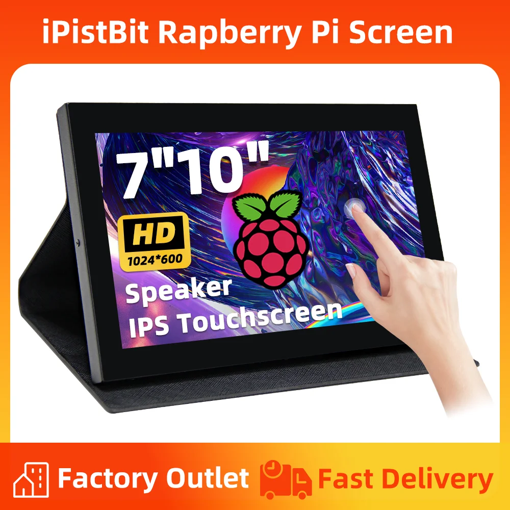 7 Zoll kapazitiver Touchscreen 1024*600 ips lcd PC externer Bildschirm mit Gehäuse griff für Himbeer-Pi-Orange-Pi Image