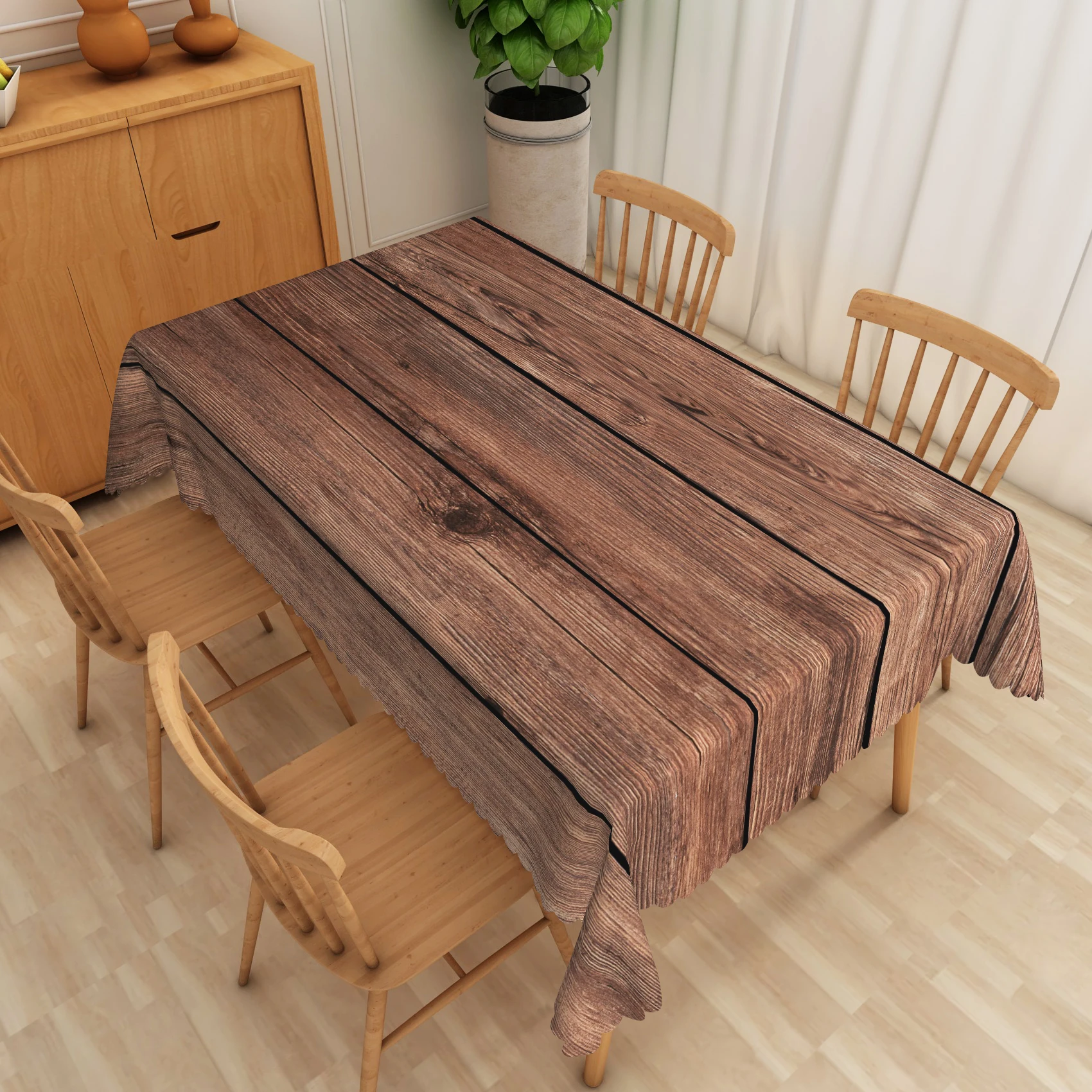 Vintage Holzmaserung Rechteck Tischdecke Rustikale Bauernhaus Textur Holz Stil Home Party Dekor Tischdecken Küche Tischdekoration