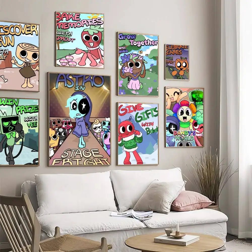 Vintage-Poster, selbstklebender Whitepaper-Aufkleber, DIY-Wanddekoration für Zimmer, Bar, Café, beliebtes Spiel D-Dandys CUE World Image