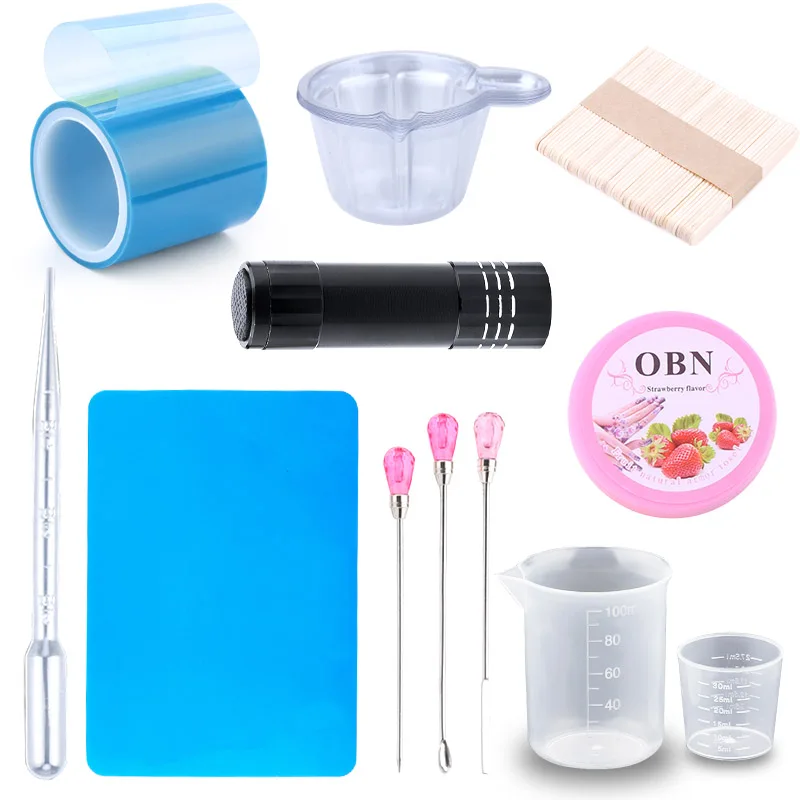 Epoxidharz-Werkzeuge, einfache Werkzeuge zur Schmuckherstellung, Silikon-Werkbänke, Kunststoffbecher, Bohrstäbe, Einwegbecherspender Image