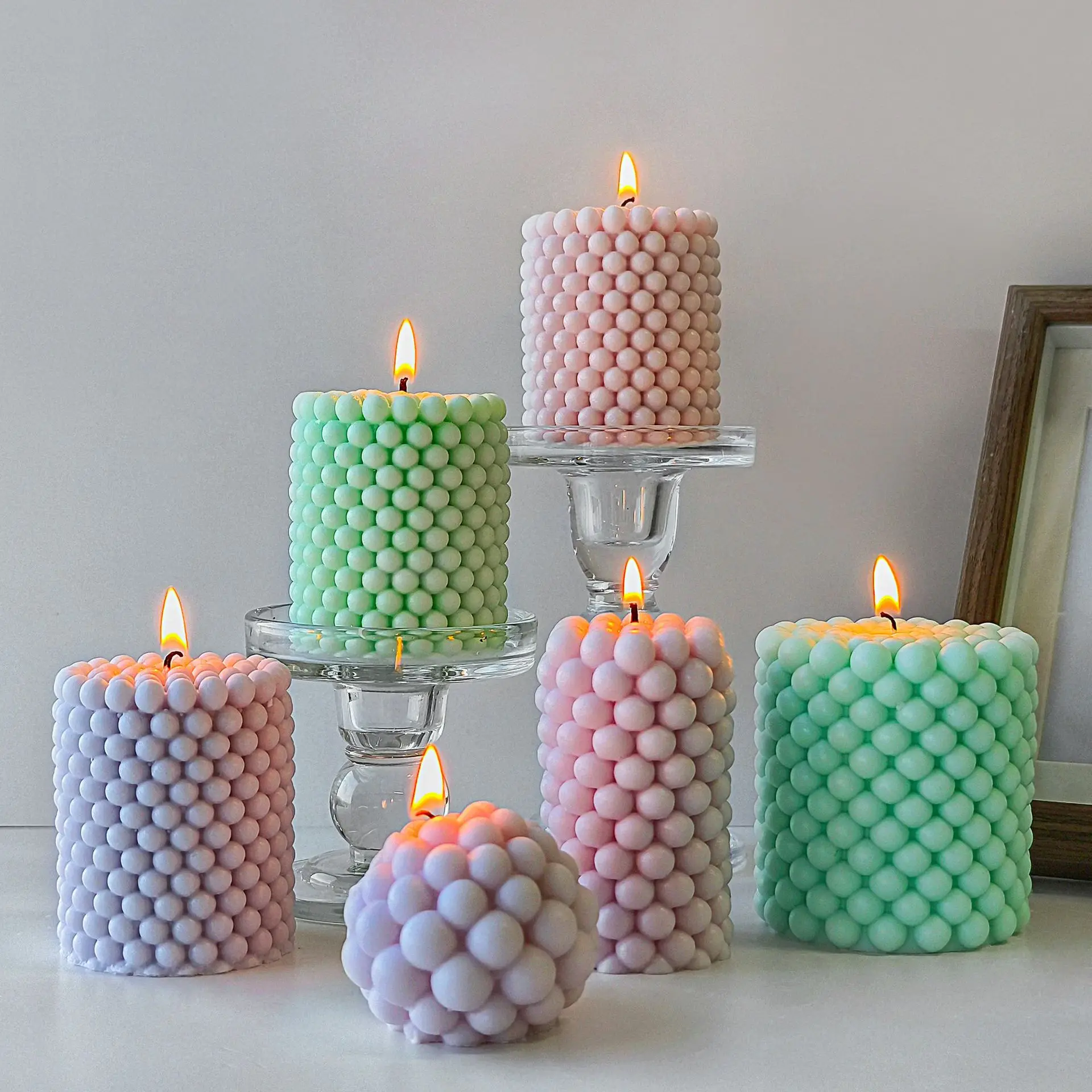 3D Silikon Kerze Form Zylinder Blase Runde Kugel Duftenden Gips Aroma Kerze Form DIY Handgemachte Kerzen Machen Liefert Image