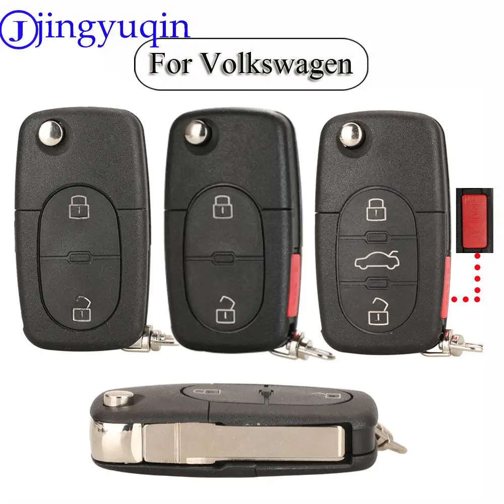 Jingyuqin 2/3/4 Tasten Auto Switchblade Schlüssel Flip Schlüssel Shell Für VW Passat Beelte Golf VOLKSWAGEN Sitz skoda Schlüssel Fall Fob Image