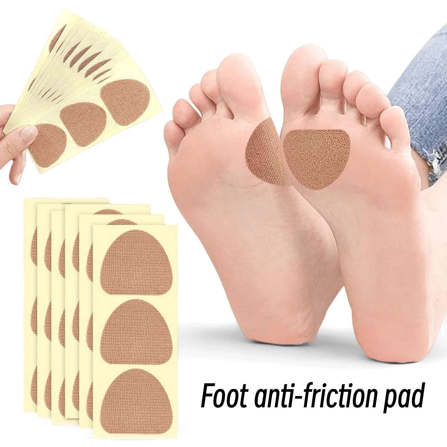 5 Stück/1 Packung Fußschutz-Pflaster gegen Hornhaut, Feuchtigkeitsspendend und zur Verbesserung rauer Haut, Fußschutz-Pflaster zur Anwendung auf den Fußsohlen Image