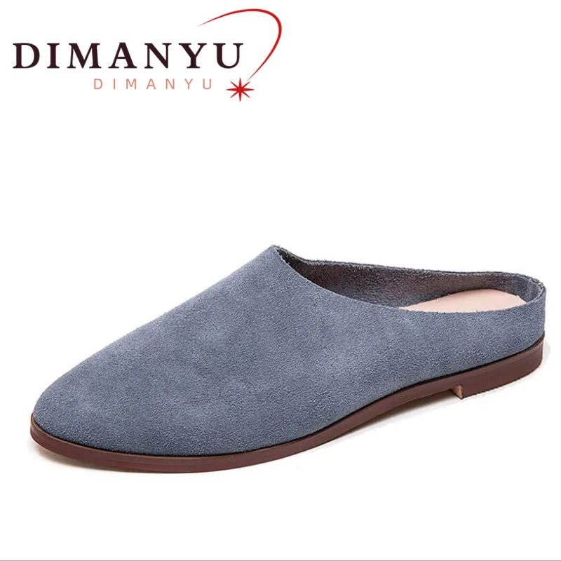 Damen-Hausschuhe aus Wildleder und Echtleder, Sommer 2026, Neu, Freizeit-Damenschuhe, Große Größen 41, 42, 43