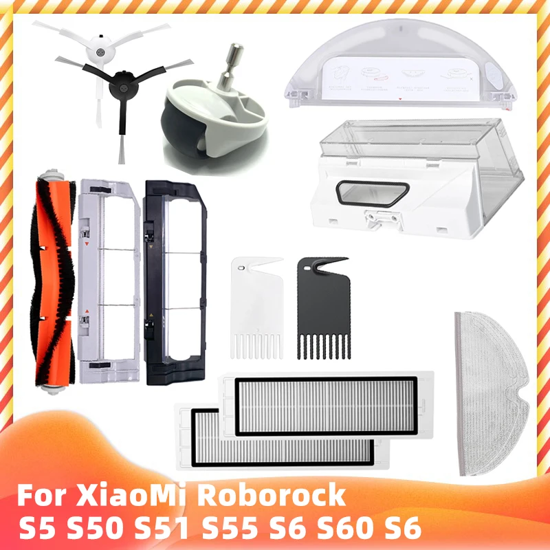 Für XiaoMi Roborock S5 S50 S51 S55 S6 S60 S6 Reine Staubsauger Ersatzteile HEPA-Filter Mopp Tuch Seite/wichtigsten Pinsel Zubehör Image