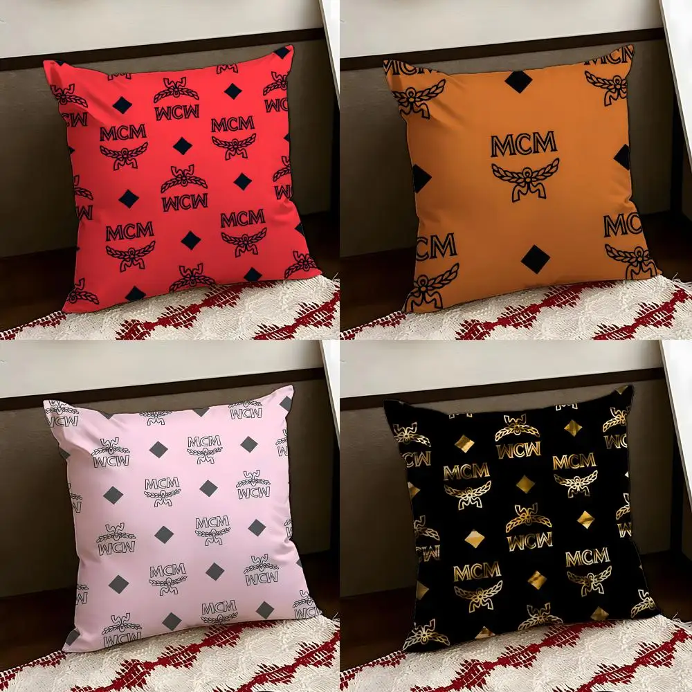 M-MCM-M Marken-Kissenbezug Wendbar Weich Langlebig Kissenhülle für Zuhause & Auto Vielseitig Einsetzbar für Täglichen Komfort Image