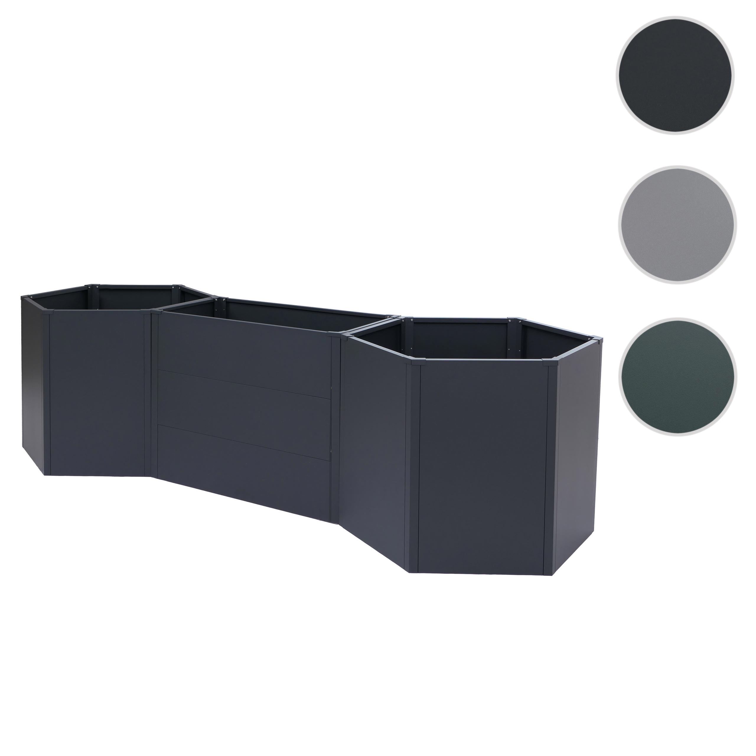 3er-Set Hochbeet HWC-P64, Metallhochbeet Gemüse-/Pflanzbeet Blumenkasten Pflanzkübel Stahl 77x286x88cm ~ grün Image