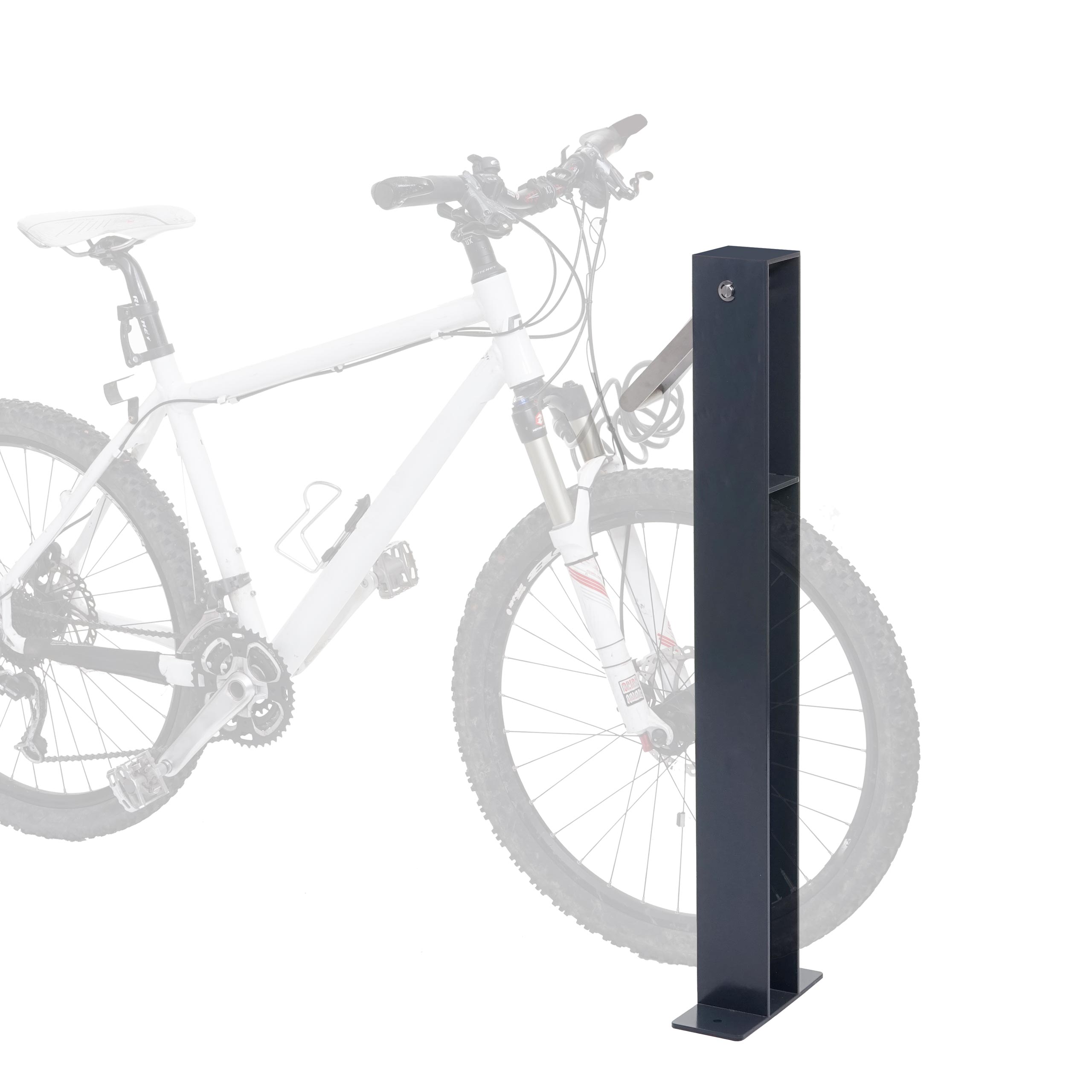 Fahrradbügel HWC-G20, Fahrradständer Anlehnbügel, verzinkter Stahl Outdoor-pulverbeschichtet 96x24x10cm ~ anthrazit