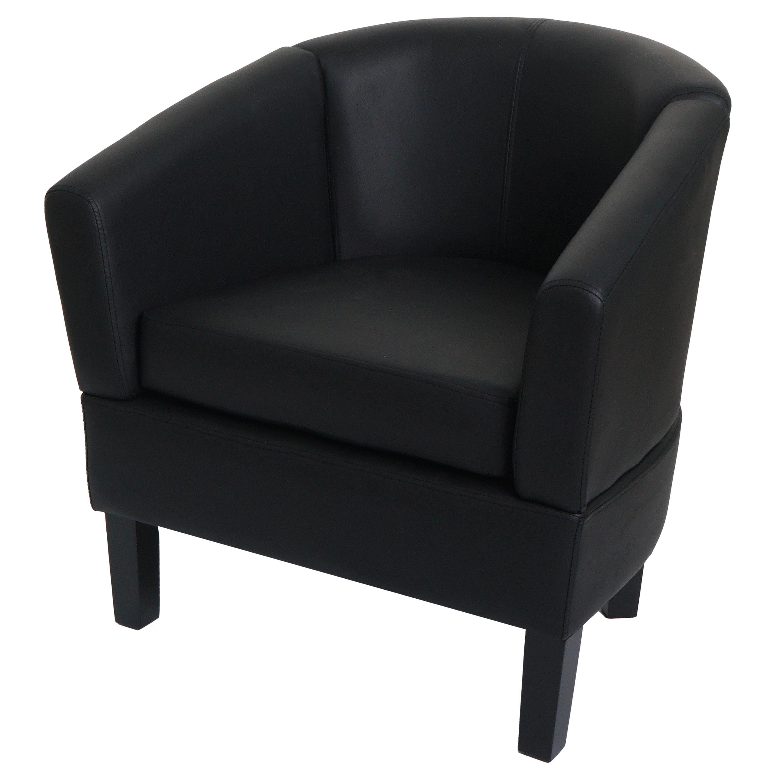 Lounge-Sessel HWC-O17, Sessel Clubsessel Cocktailsessel, FSC®-zertifiziert Kunstleder ~ schwarz