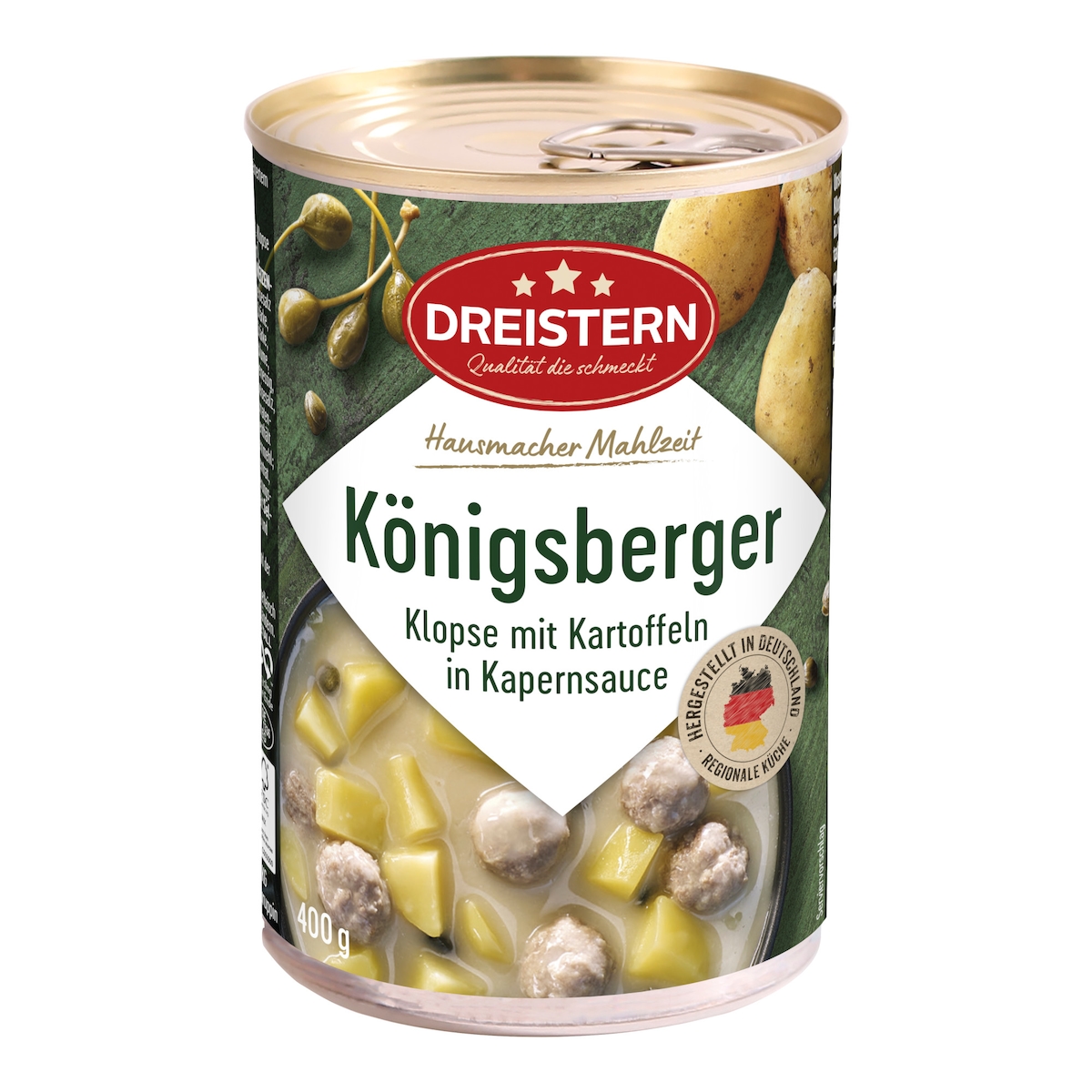 DREISTERN Königsberger Klopse mit Kartoffeln in Kapernsauce 400g Ringpulldose Image