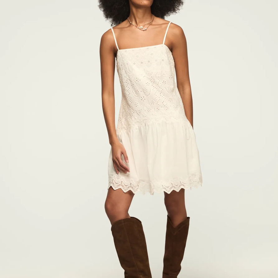 Lucky Brand Festival Lace Mini Dress - Women's Clothing Dresses Mini Dress in Cream, Size M