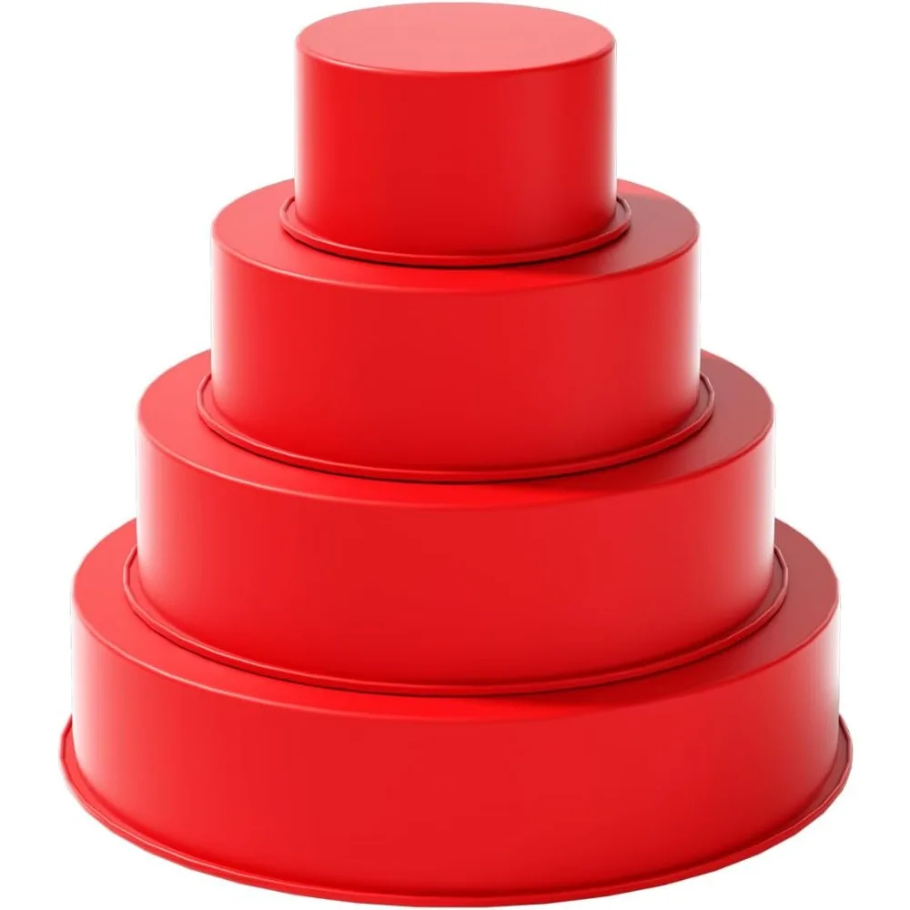Tortiera in silicone, stampo per torta rotondo in silicone antiaderente per cuocere al forno, set di teglie in silicone per torte, torte di cheesecake e torte al cioccolato