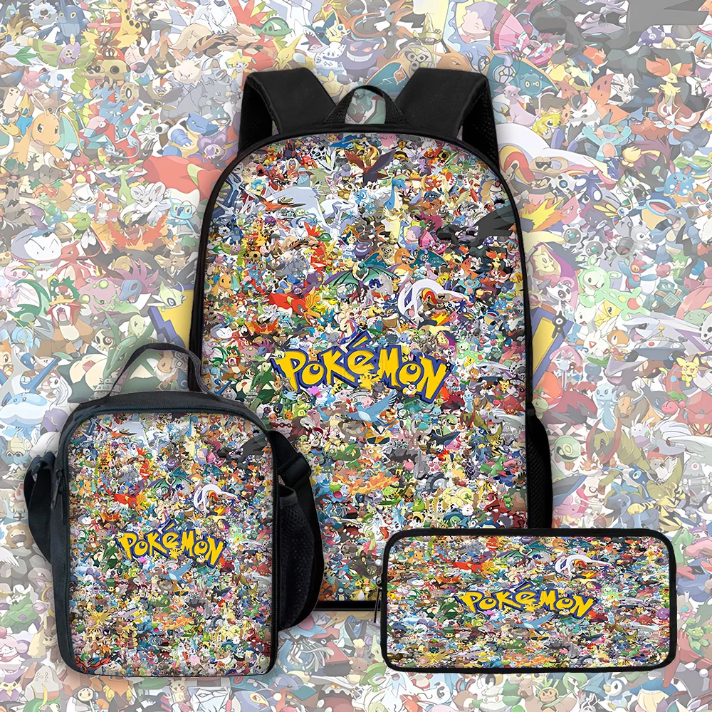 Sac à dos d'école pour enfants, mignon, motif Potdemiel, avec sacs à déjeuner, sacs à crayons, sacs d'école pour garçons et filles, meilleur cadeau P-PokéS