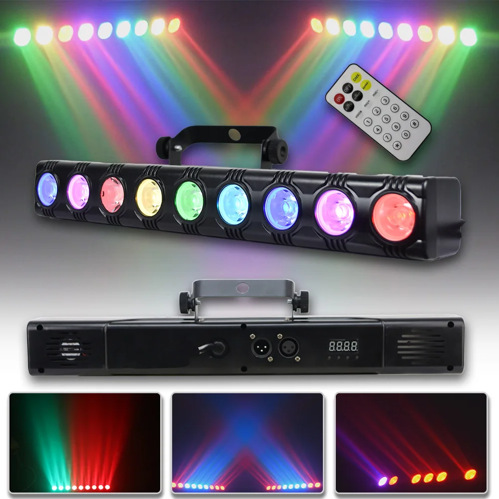 NEUE LED RGB 3in1 9x12W Bar Licht Pferderennen Strobe Strahl Waschen Wirkung Club Dj Disco DMX einzigen Control Lampe Party Bühnenbeleuchtung Image