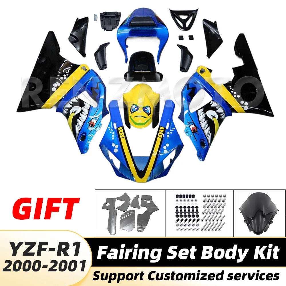 YZF-R1 2000 2001 Für Yamaha YZF R1 2000-2001 Verkleidung Moto YZFR1 Set Body Kit Dekoration Kunststoff Schutz Platte zubehör Shell b1 Image