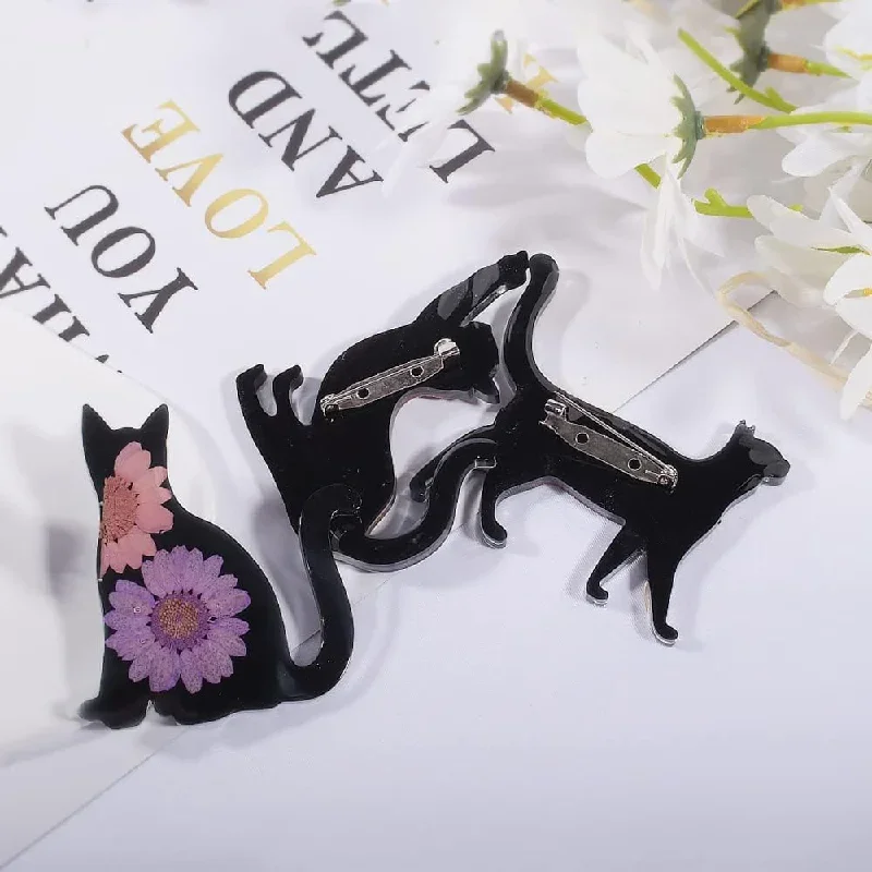 1set Diy Halloween Katze Silikon Form Einzigartige Katze Anhänger Epoxy Formen Schlüsselbund Ohrring Anhänger Form Schmuck Harz Formen Image
