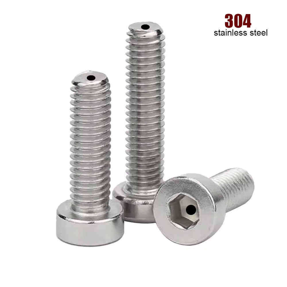 1/2 Stück M2,5 M3 bis M12 304 Edelstahl Hohlloch Air-Out Pass Allen Sechskant Innensechskant dünne Low-Profile-Kappenkopfschraube Image