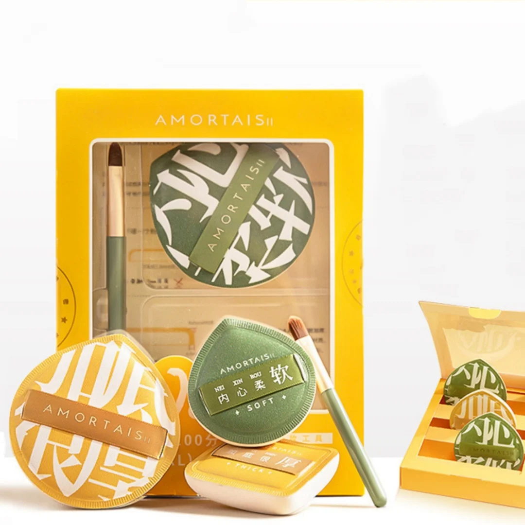 YS122--100-Punkt-Puff-Set: Luftpolster-Puff, Marshmallow Ultraweicher Puff, nicht saugfähig, Dual-Use (trocken und nass) Image