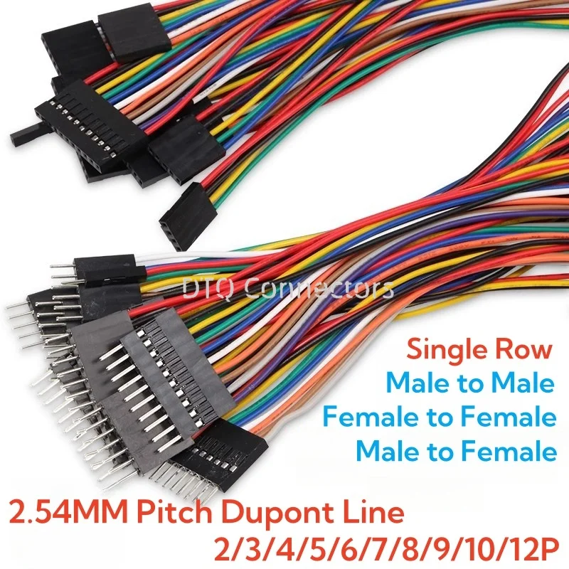 10PCS 2,54 MM Pitch Breadboard Dupont Kabel Für Arduino 2P 3 4 5 6 8 9 10 Pin Linie Männlich Weiblich Dupont Jumper Draht DIY Elektronische Image
