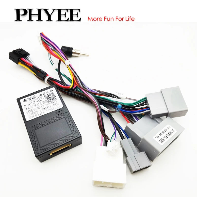 Funkkabelbaum, CAN-Bus-Decoder, 16-polig auf 24-polig, Android-Systemanschluss, Antennenkabel-Adapter für Honda CRV MK4 Civic 9 Image