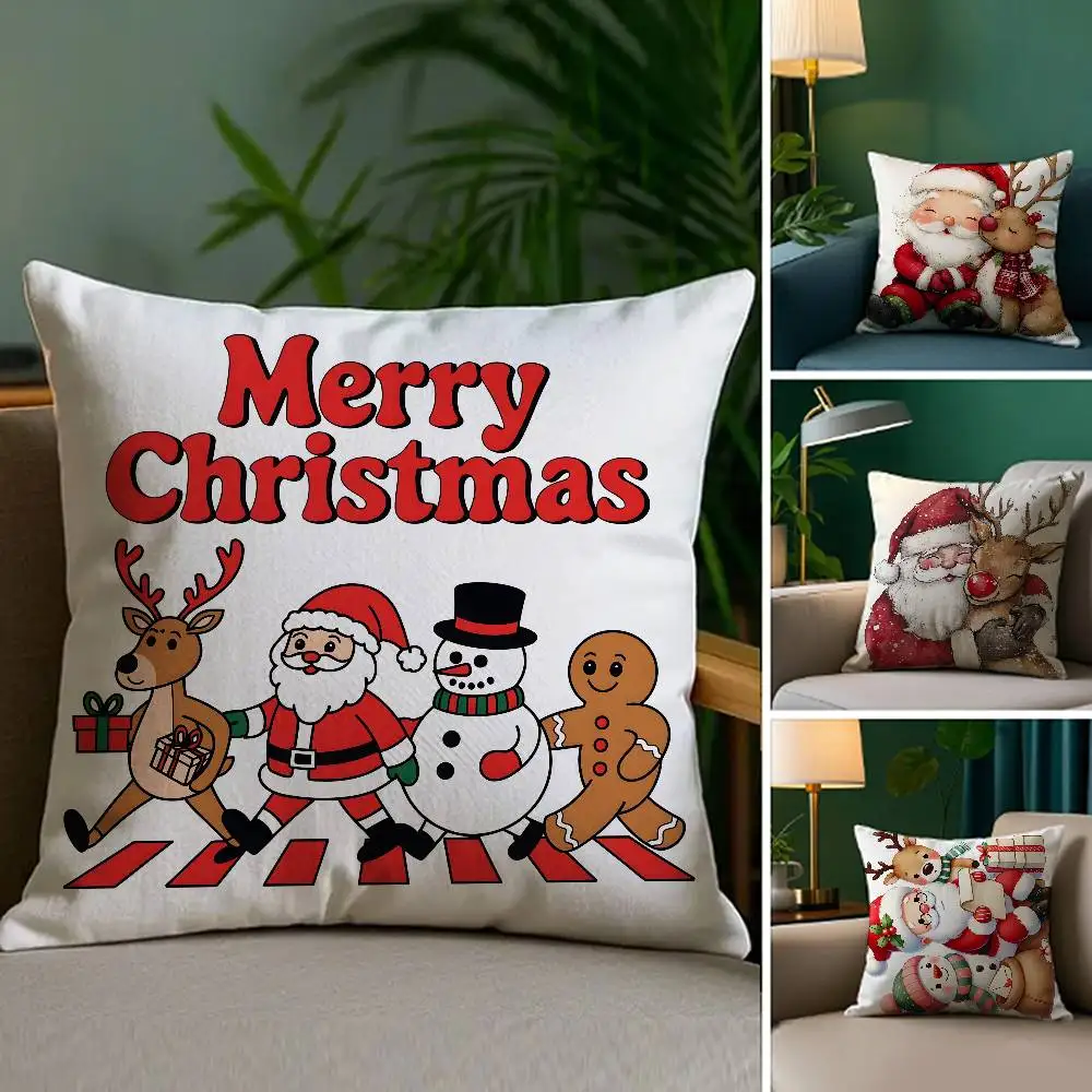 Weihnachten und Hirsch Niedlicher Kissenbezug Anti-Dustmite Unsichtbarer Reißverschluss Schlafsofa