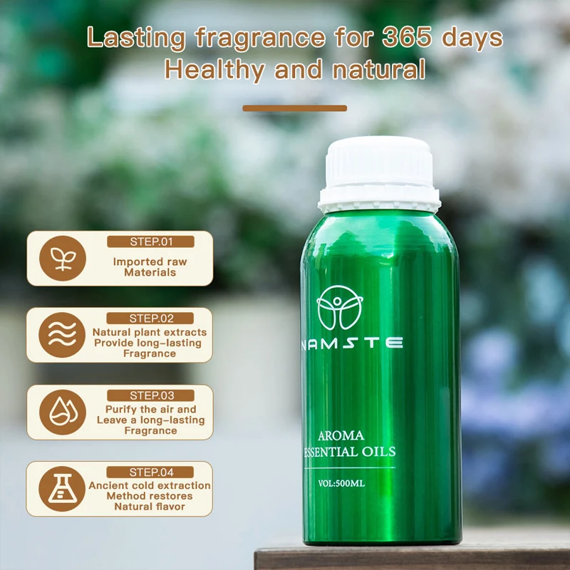 NAMASTE 500ML Parfüm Duftöl Ätherisches Öl Elektrischer Diffusor Room Home Aroma Diffuser Ätherisches Öl Luftreiniger Lufterfrischer Image