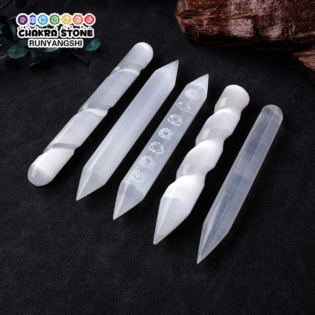 1PC Energy Wand Natural Healing Selenite Stick Crystal Polished Rod Soul Protection Calm Smooth Finish Natural Spiritual Gifts Image