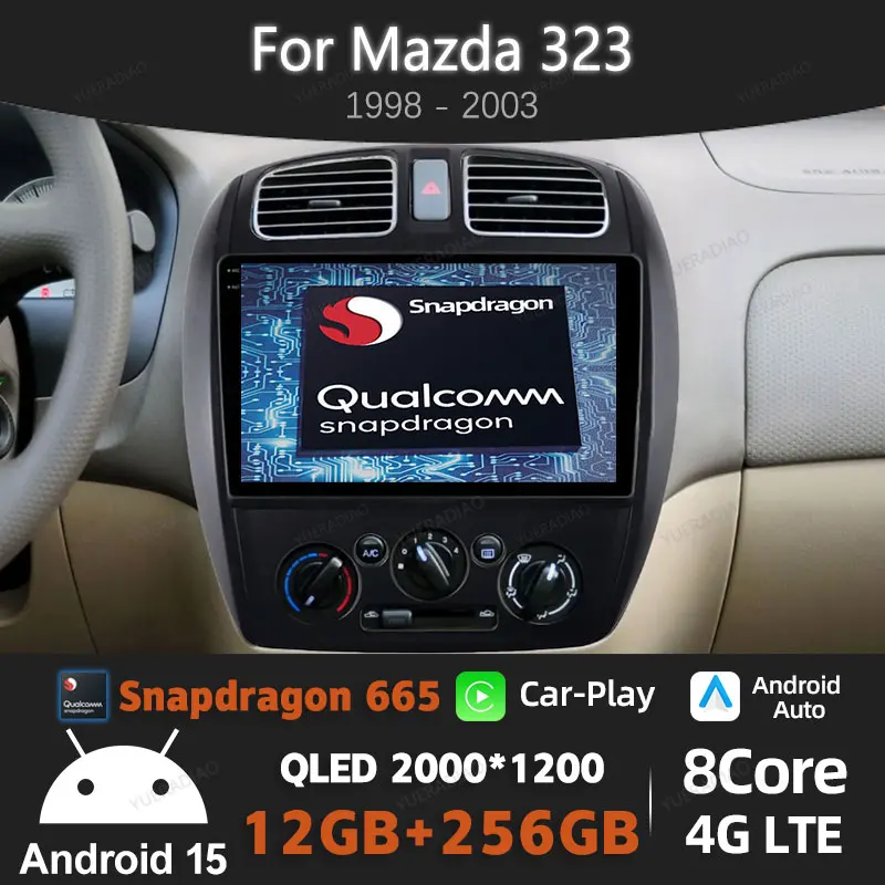 Android 15 Auto Radio Für Mazda 323 2000 2001 2002 2003 BT GPS NAVI 4G WIFI Multimedia Video Player kopf Einheit Qualcomm 2DIN QLED Image