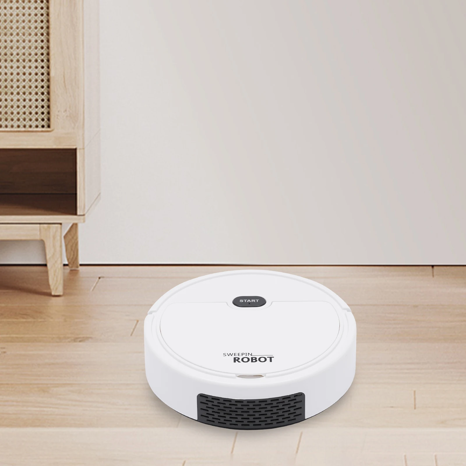 3-in-1 Automatischer Roboter-Staubsauger 30 Min. Laufzeit Kehren und Saugen Intelligente Reinigungsmaschine für Zuhause, Büro Image