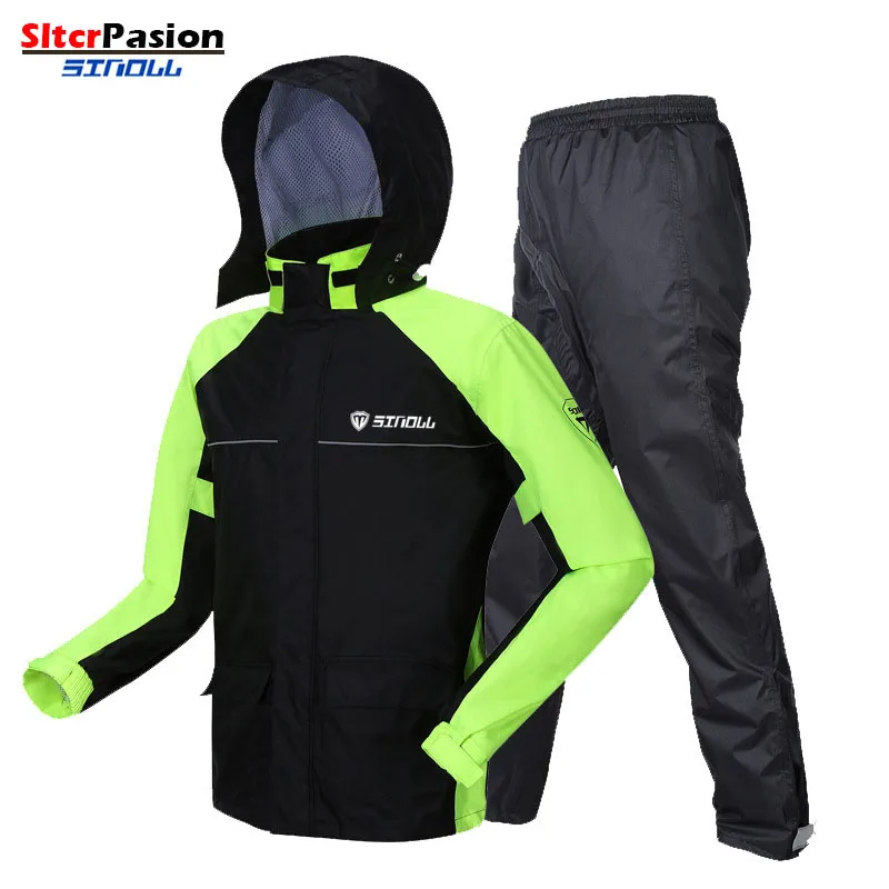 Motorrad Männer Regenmantel Wasserdicht Reiten Reflektierende Motorradfahrer Split Rainsuit Set Capa De Chuva Motoqueiro duke Undurchlässig Image