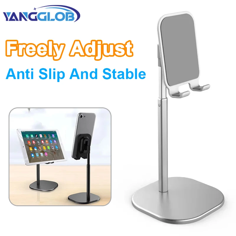 Desktop Telefon Halter Tablet Ständer Für Ipad Telefone Universal Halterung Teleskop Einstellbare Höhe Winkel Metall Live Unterstützung Image
