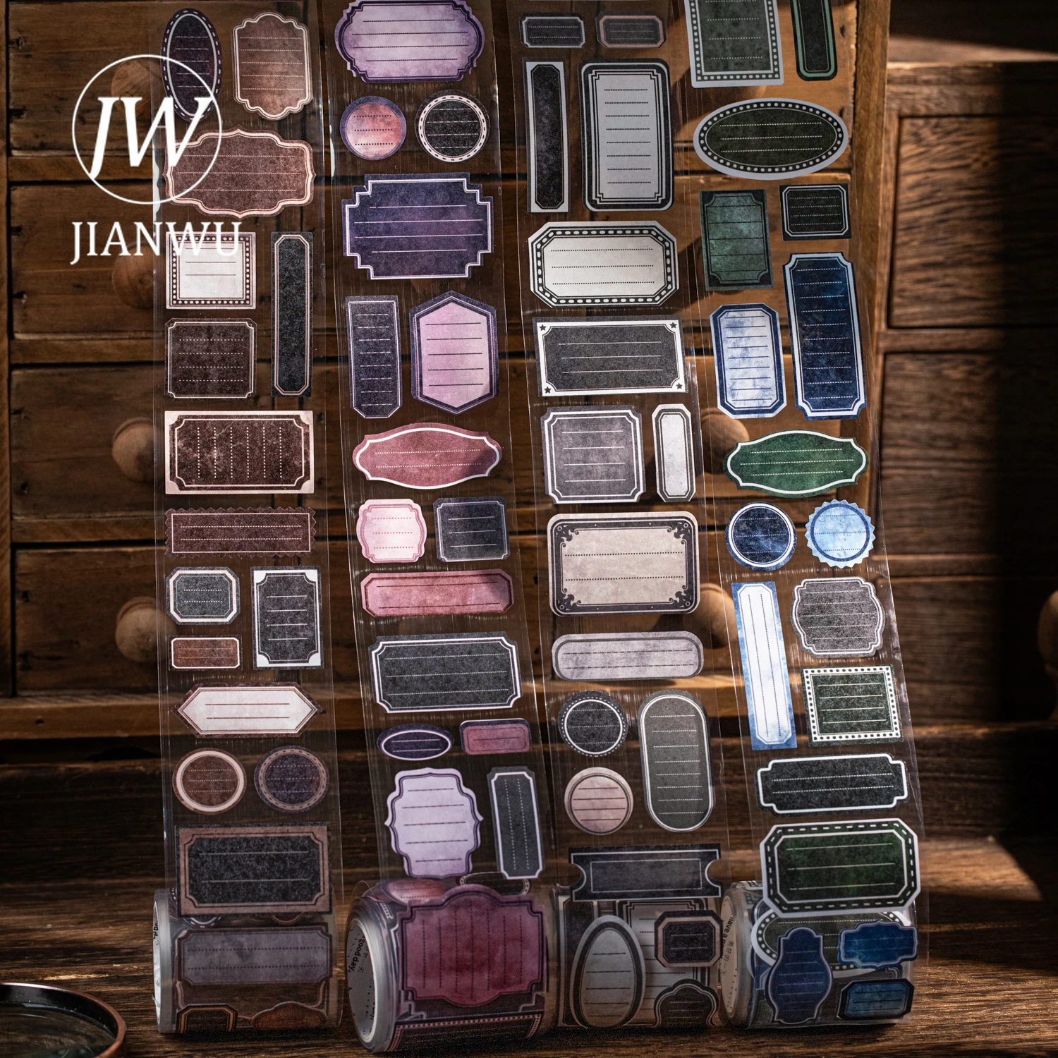 JIANWU-Etikett aus der Handgeschriebenen-Dokumenten-Serie, Vintage-Etikett, Landschaftsmaterial, Collage-Klebeband, kreatives DIY-Tagebuch, Schreibwaren Image