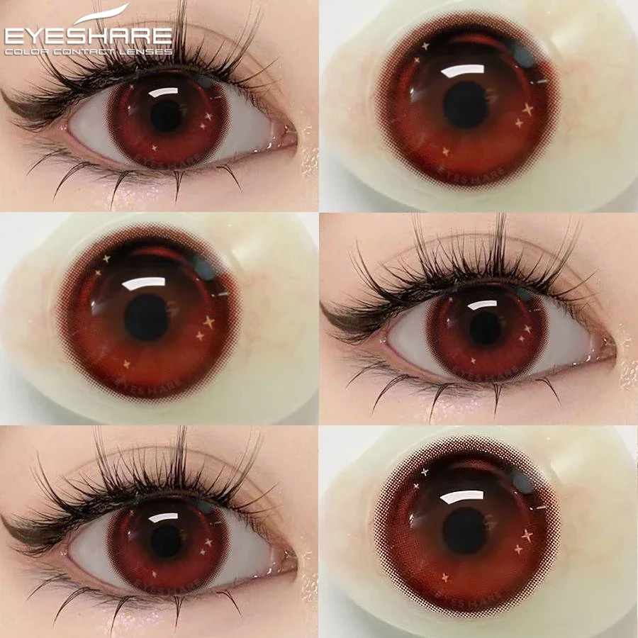 EYESHARE 1 Paar neue farbige Kontaktlinsen für Augen, rote Kontaktlinsen, jährliche natürliche Mode, blaue Augen, koreanische Linsen Image