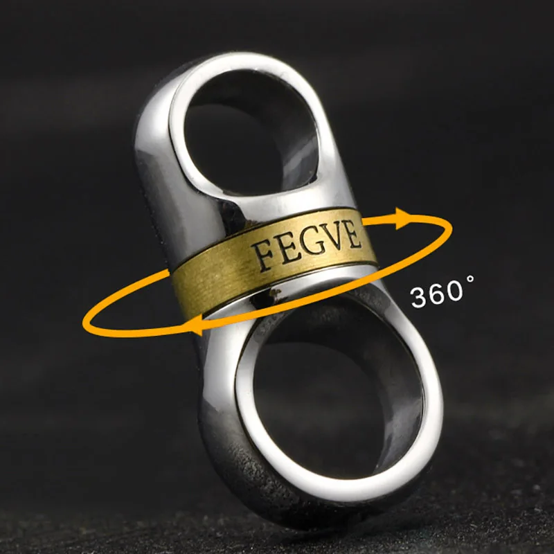 Echt Titan Schlüsselring Spin Rotation Für Schlüssel Ring Halter Edelstahl Kupfer EDC Auto Keychain Hufeisen Schnalle Weihnachten Geschenk Image