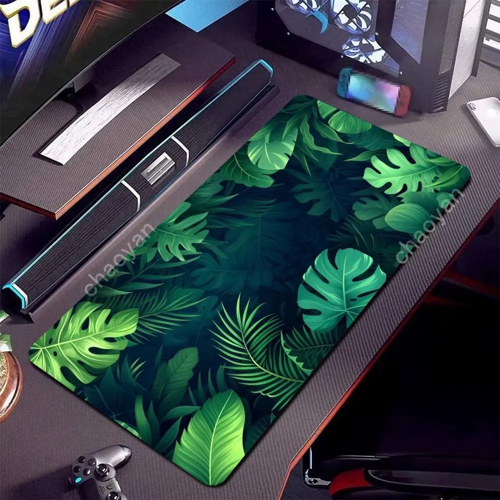 Grüne Pflanzen Mauspad Büro Mauspad mit Handgelenkstütze Spiele Schreibtischunterlage, rutschfeste Schreibtischunterlage, Gaming-Mauspads Image