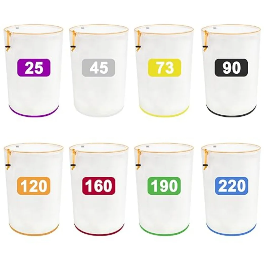 5-Gallonen-Filterbeutel mit Filtersieb, wiederverwendbarer Filterbeutel mit Öffnung oben für Hydrokultur-Gartenarbeit, 45–220 Mikron Image